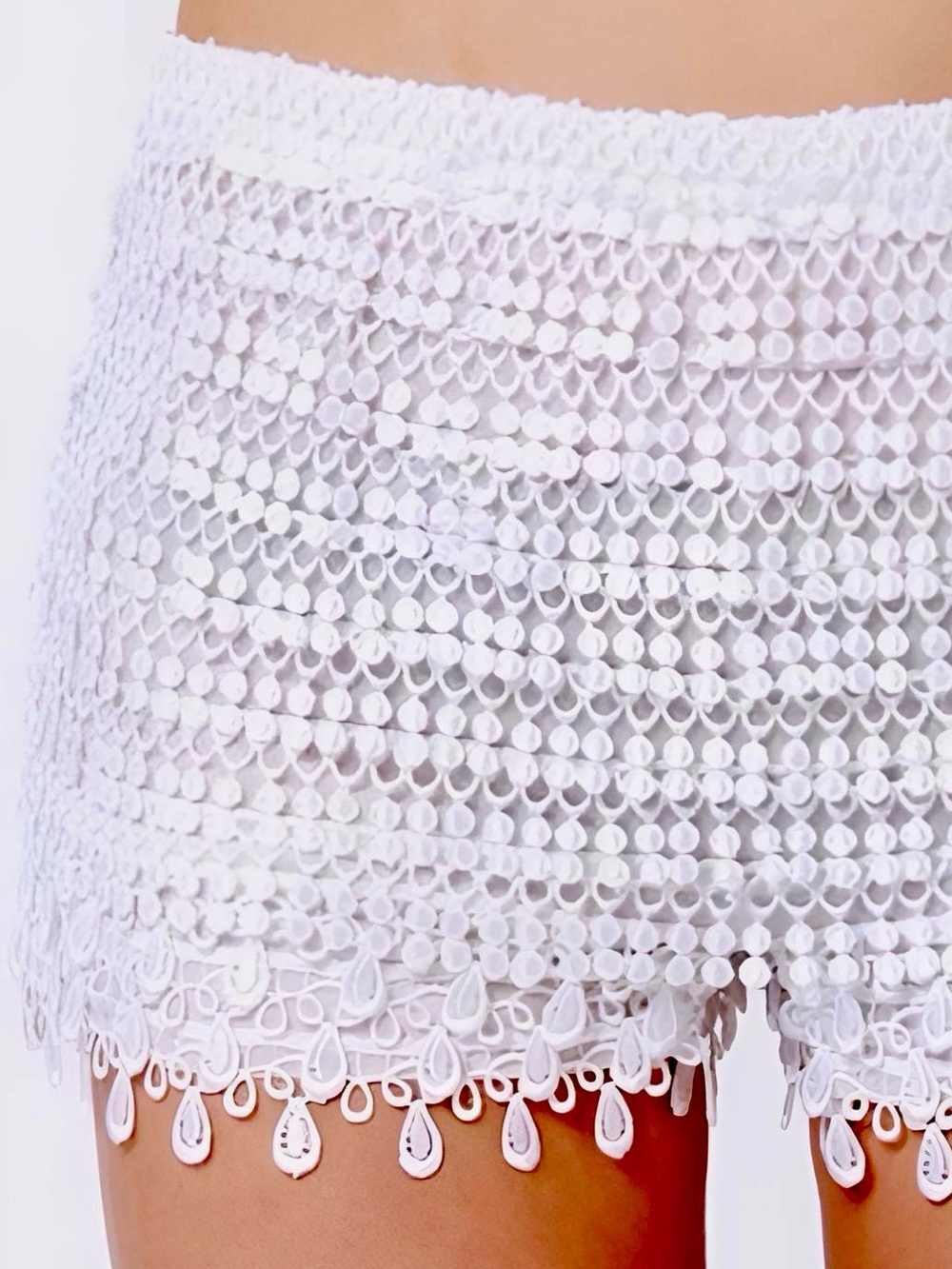 LULU’S Sassy White Lace Shorts 10”